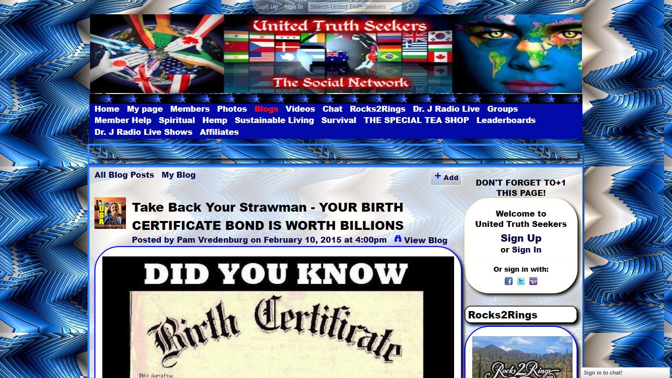 YOUR BIRTH CERTIFICATE BOND IS WORTH BILLIONS - United Truth Seekers